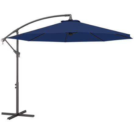 Outsunny 10' Deluxe Patio Banana Umbrella with Crank