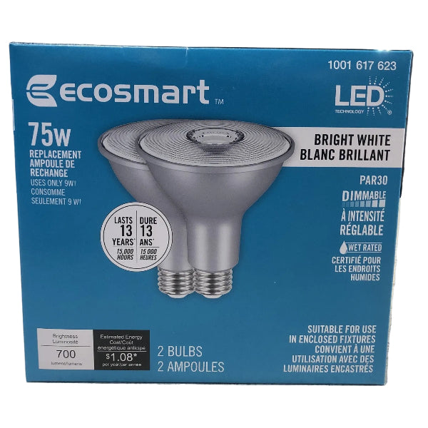 EcoSmart LED PAR30 Flood Light Bulbs - 2 pack