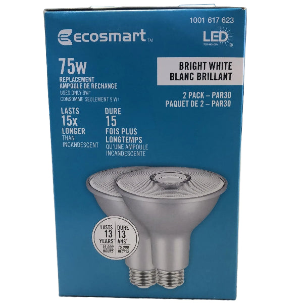 EcoSmart LED PAR30 Flood Light Bulbs - 2 pack