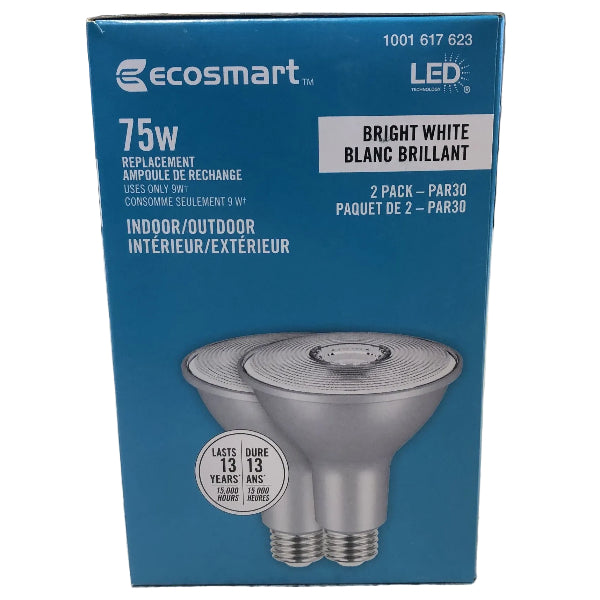 EcoSmart LED PAR30 Flood Light Bulbs - 2 pack