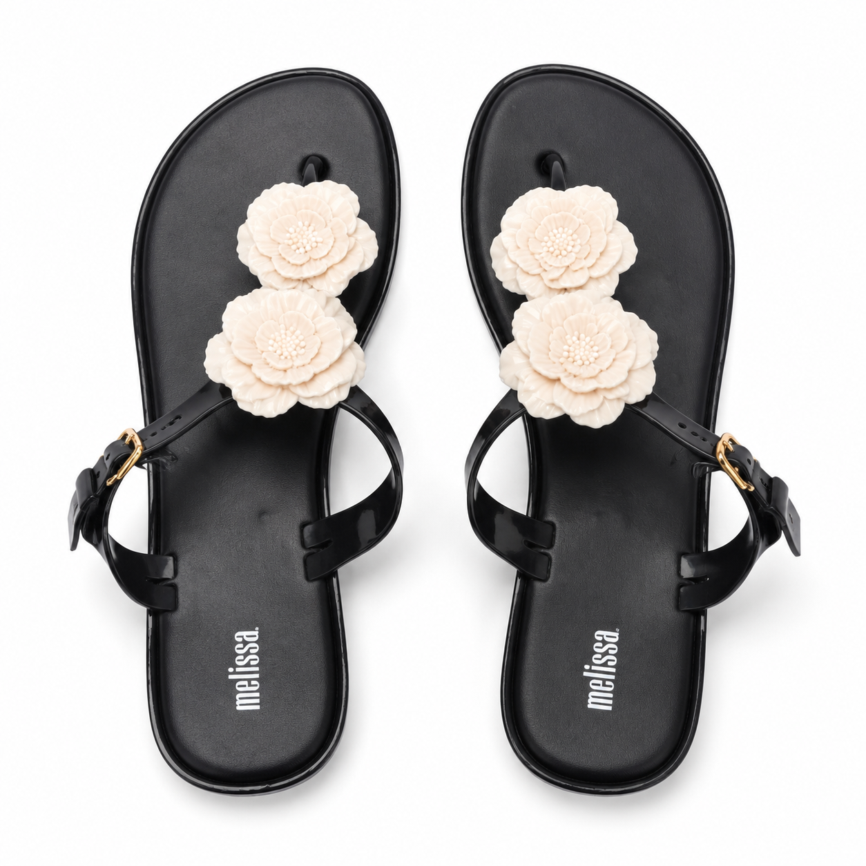 LQ-Melissa Black Floral Sandals