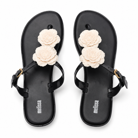 LQ-Melissa Black Floral Sandals
