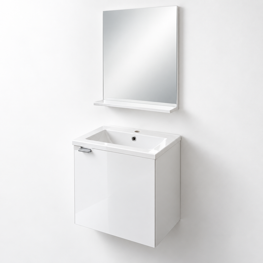 VIVA Glossy White Vanity Set with Mirror
