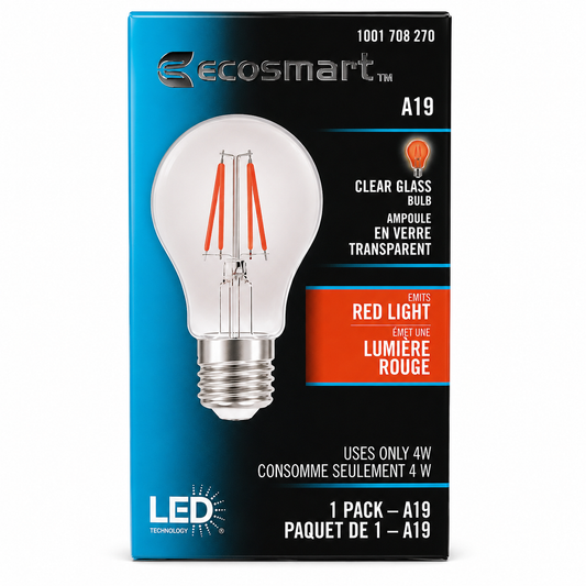 EcoSmart A19 LED Red Light Bulb – 4W