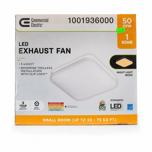 Commercial Electric LED Exhaust Fan with Night-Light Mode