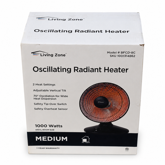 Living Zone Oscillating Radiant Heater – 1000W