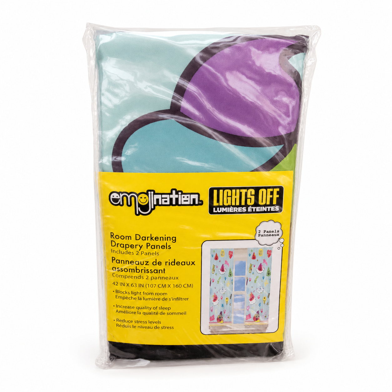 Emojination Lights Off Room-Darkening Curtain Panels – Set of 2