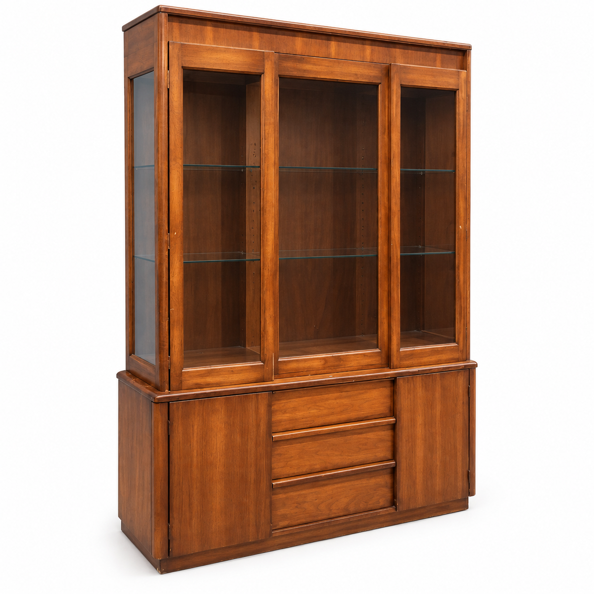 Wooden Glass-Front Display Cabinet