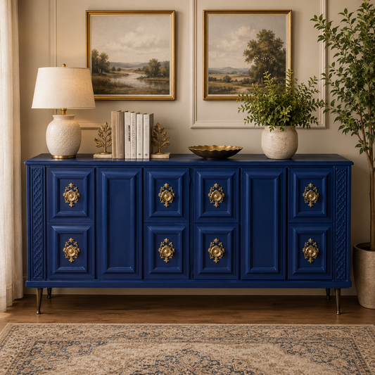 Vintage Blue Sideboard Cabinet