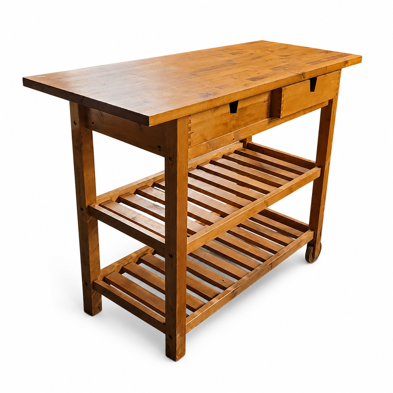 Wooden Kitchen Island with Storage