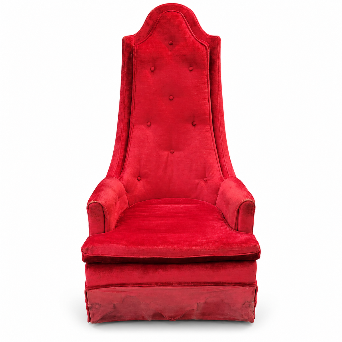Vintage Red High-Back Accent Chair