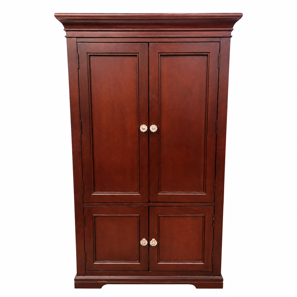 Traditional Cherry Wood Entertainment Armoire / Storage Cabinet
