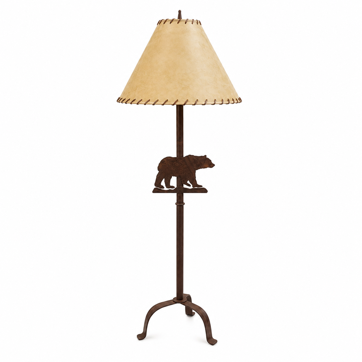 Rustic Bear-Themed Floor Lamp