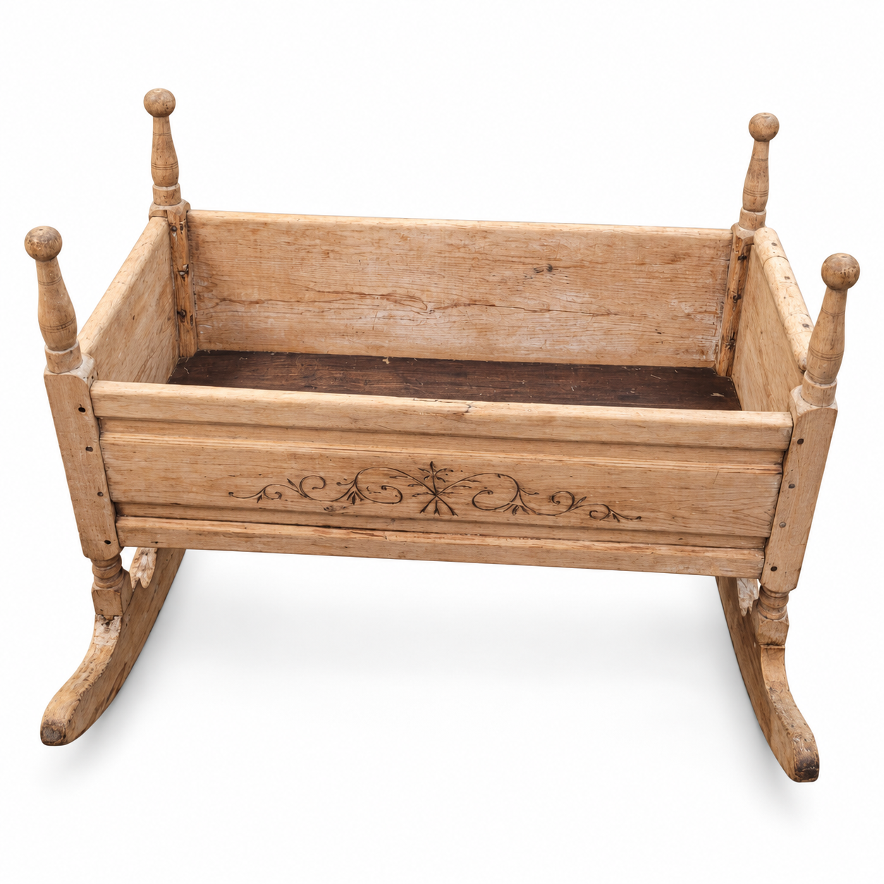 Vintage Wooden Rocking Cradle