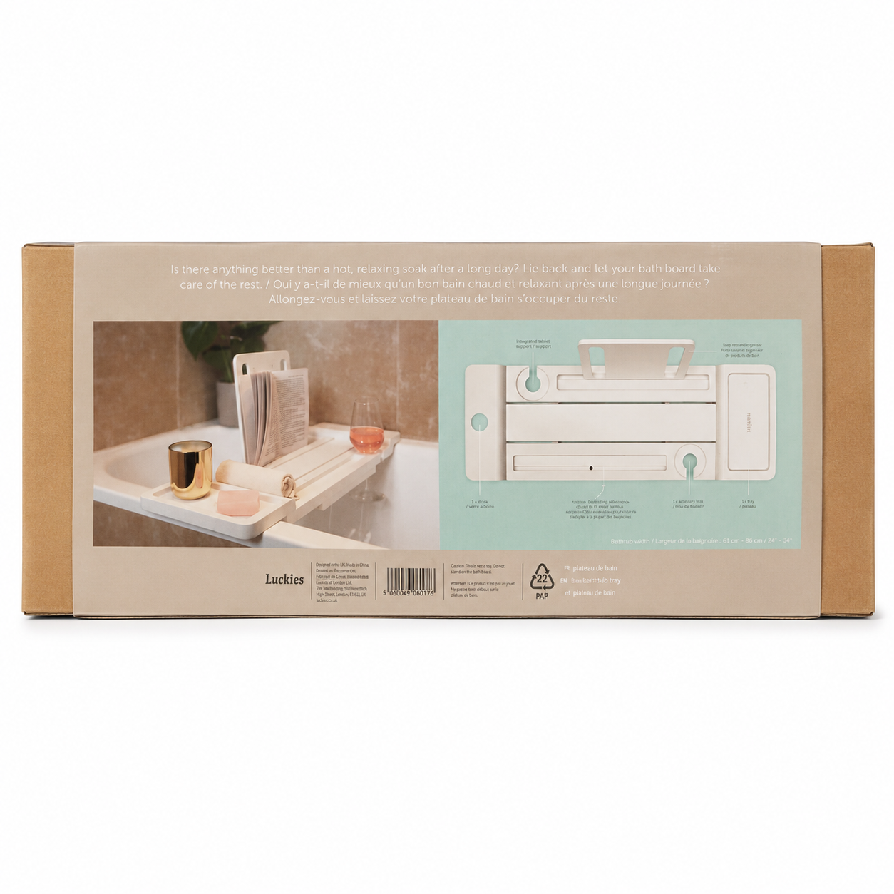 Adjustable Bathtub Bath Board with Book & Tablet Holder