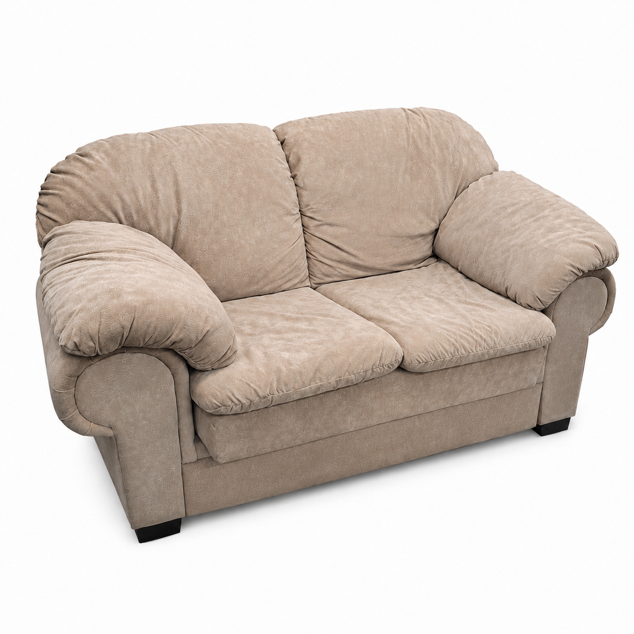 Beige Upholstered Loveseat
