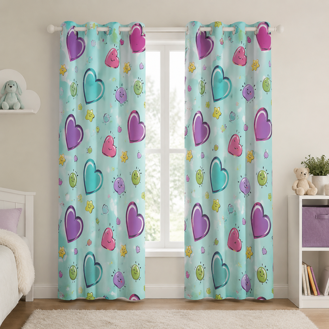 Emojination Lights Off Room-Darkening Curtain Panels – Set of 2