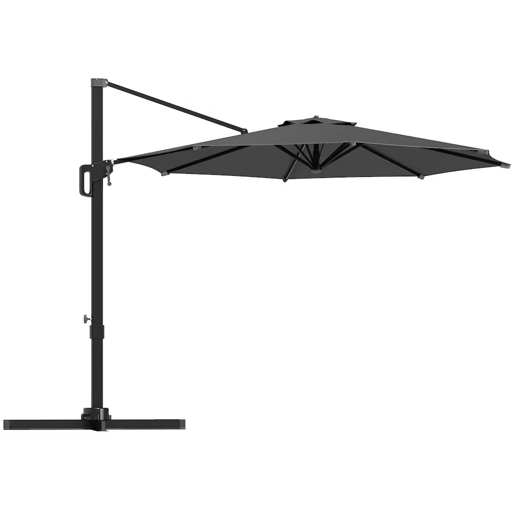 OUTSUNNY 10' OFFSET PATIO UMBRELLA 360 CANTILEVER UMBRELLA