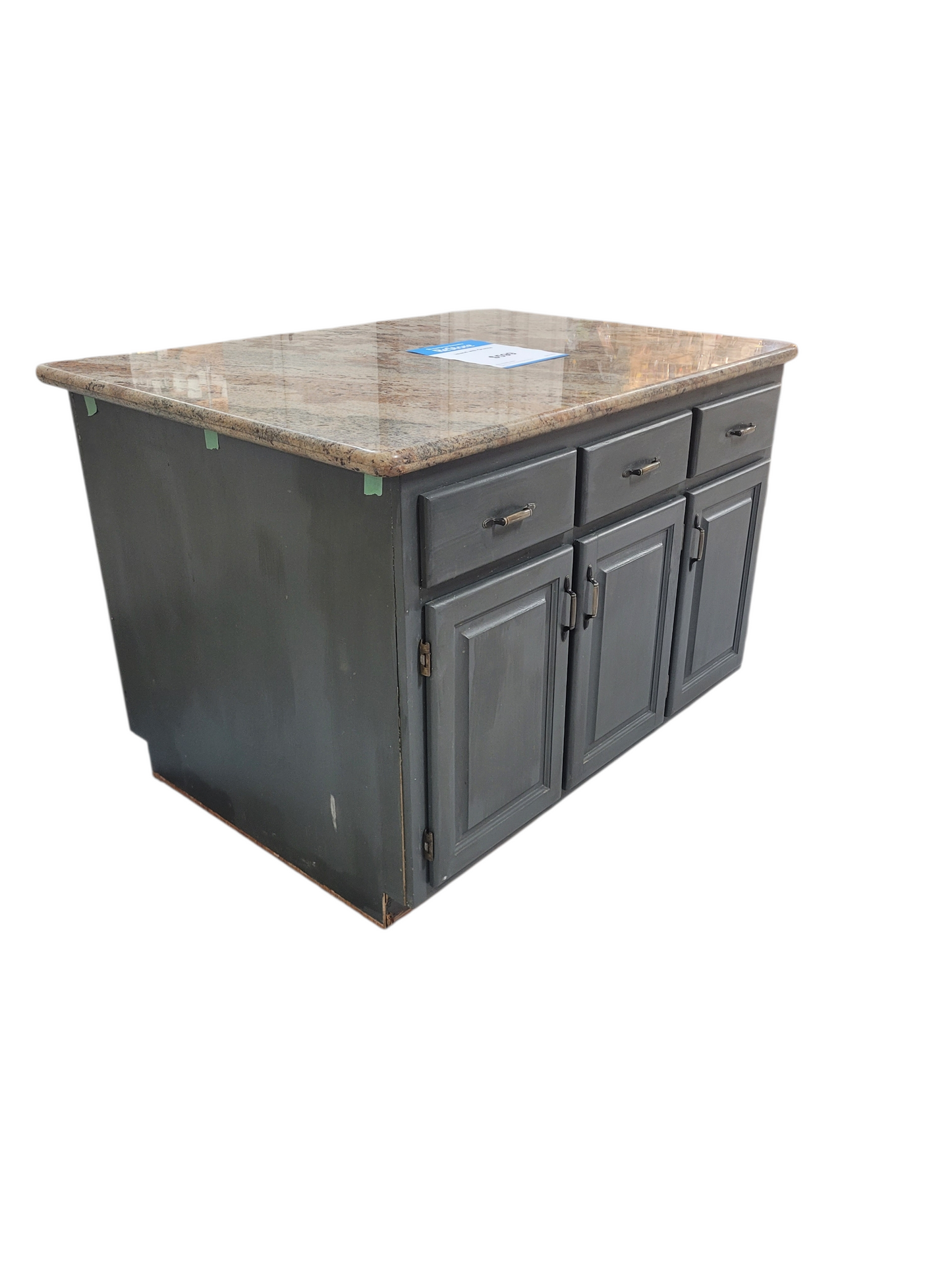 Elegant Charcoal Kitchen Island with Granite
