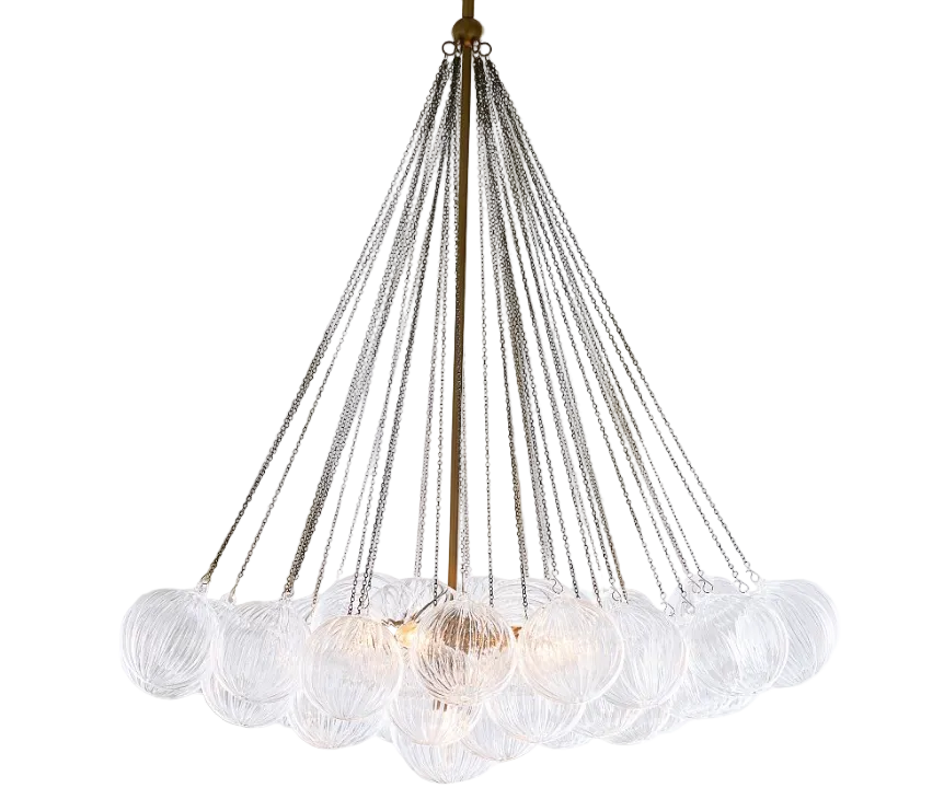 Cooper Glass Bubbled Round Chandelier (28")