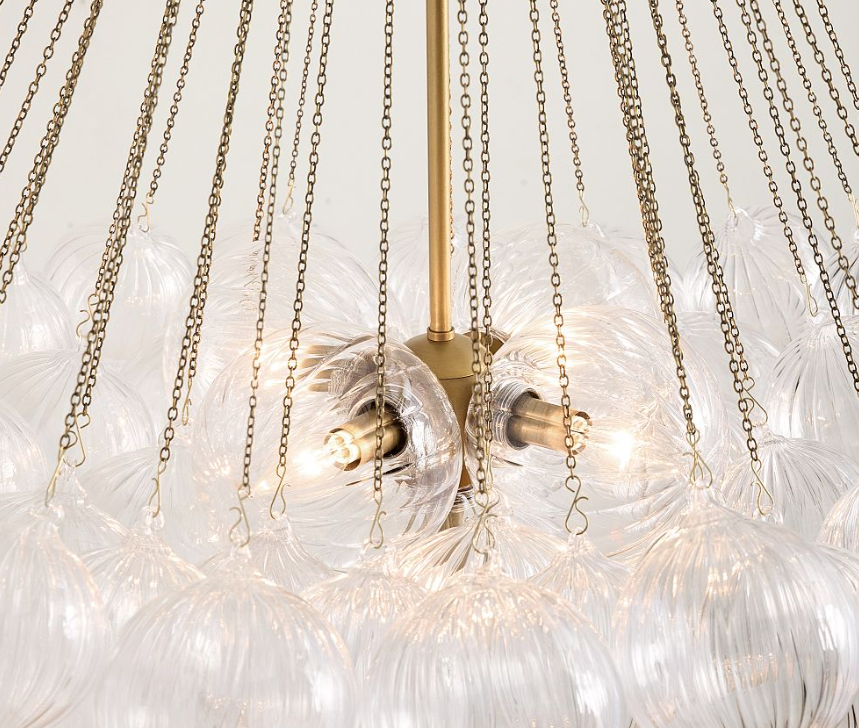 Cooper Glass Bubbled Round Chandelier (28")