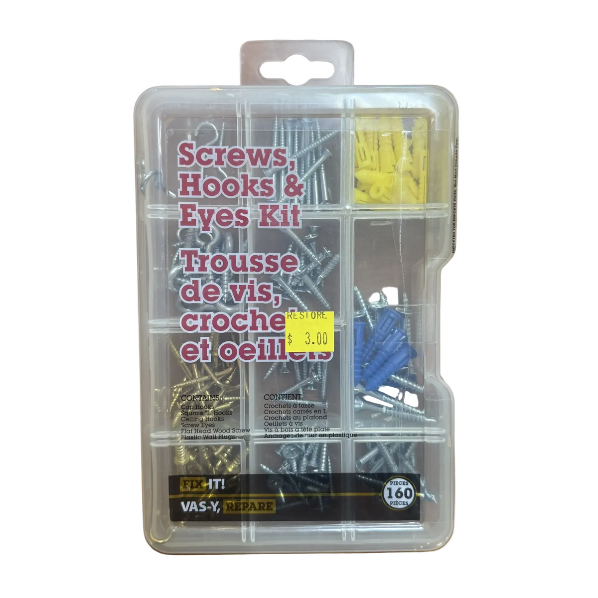 160-Piece Screws, Hooks & Eyes Kit