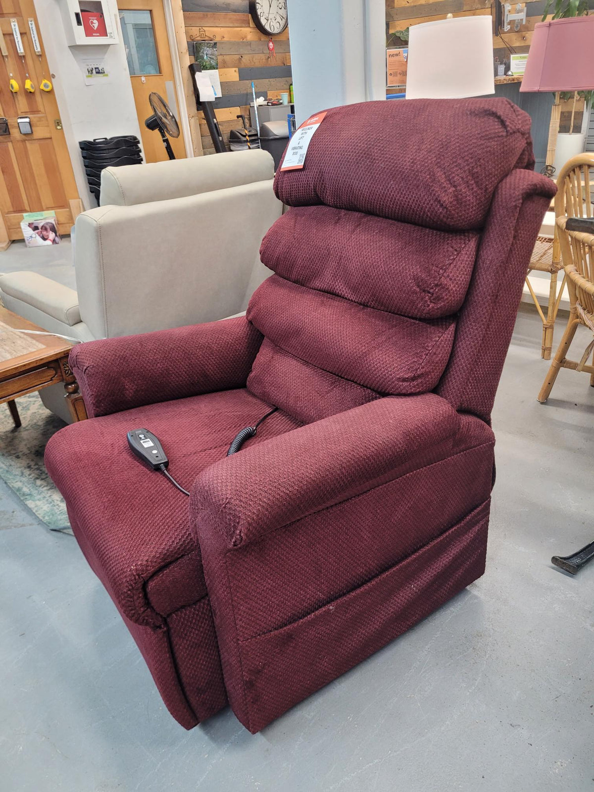 Burgundy Power Lift Recliner