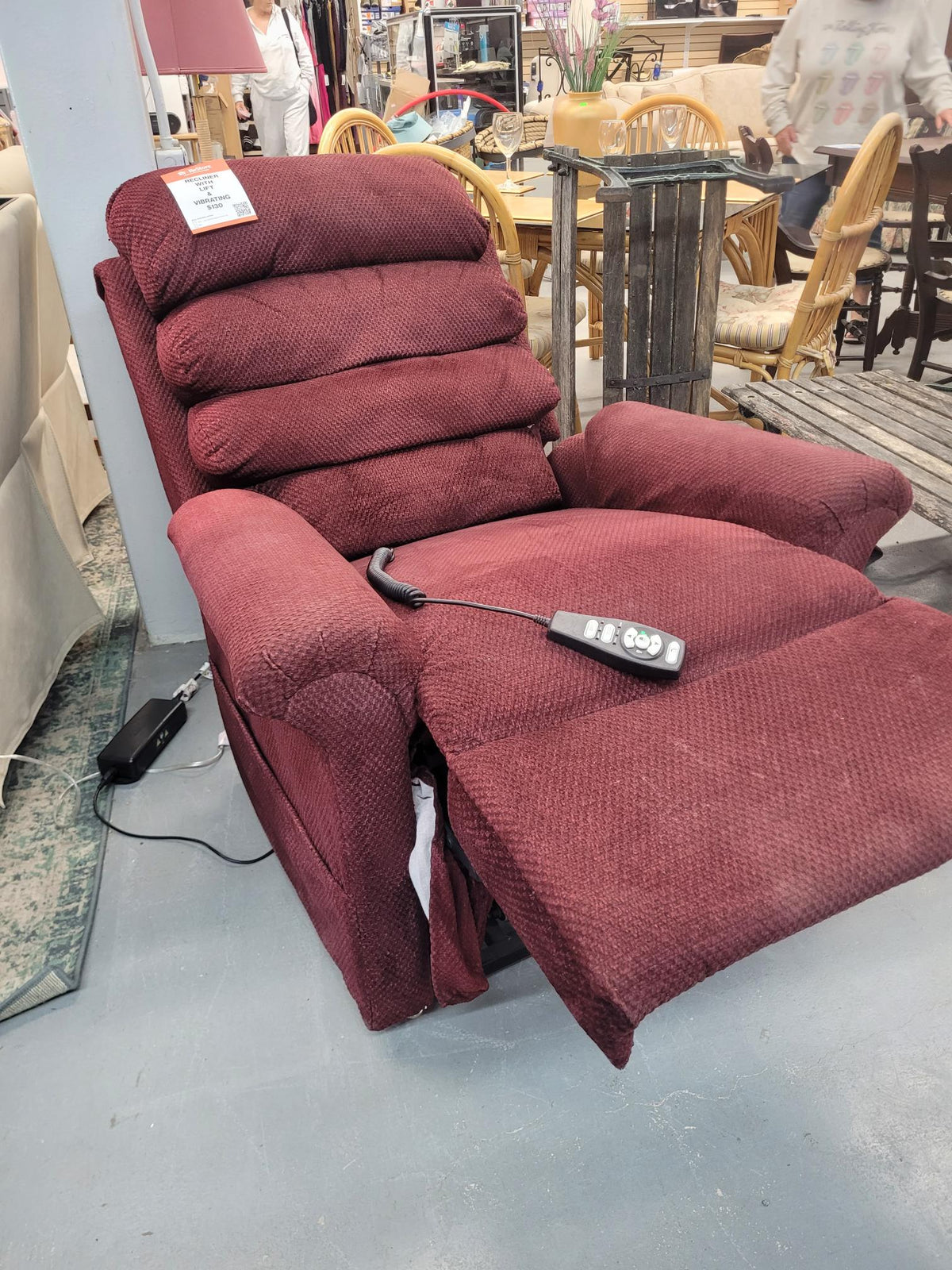 Burgundy Power Lift Recliner