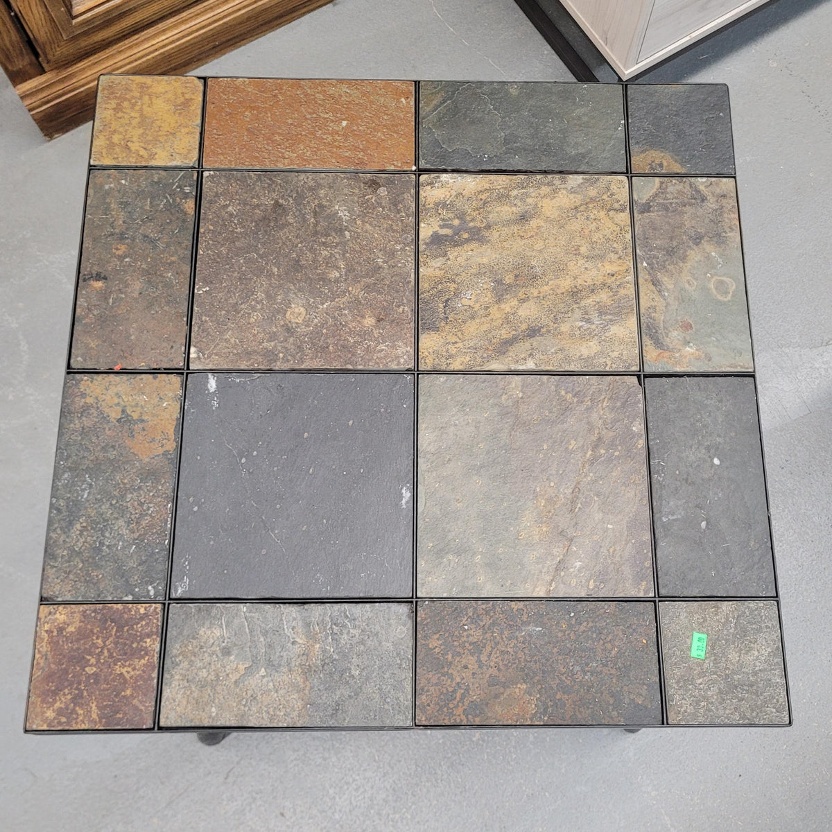 Rustic Mosaic Tile Side Table