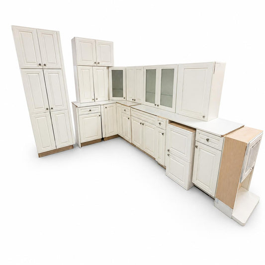 Elegant Cream Kitchen Cabinet Set