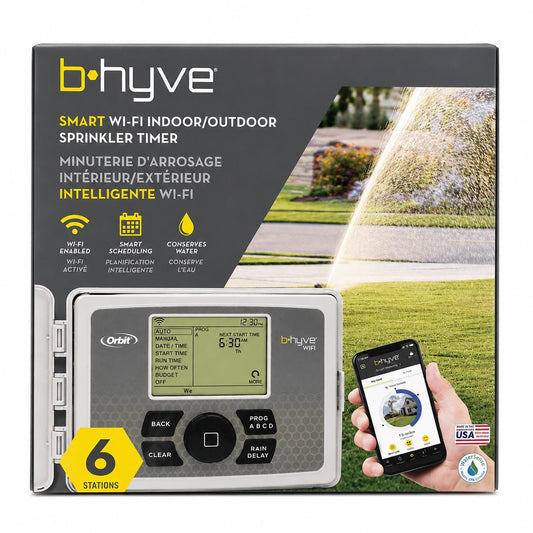 b-hyve Smart Wi-Fi Indoor/Outdoor Sprinkler Timer – 6 Station