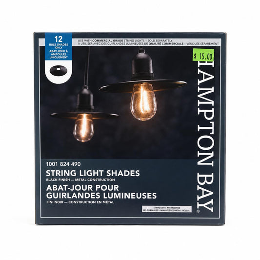 Hampton Bay String Light Shades – 12 Pack (Black)