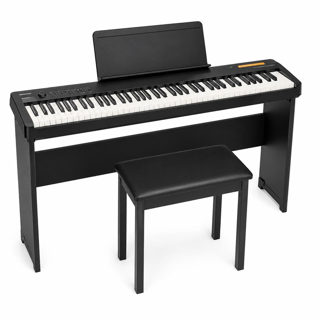 88-Key Digital Piano with Bench & Headphones – New
