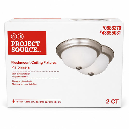 Project Source Flush Mount Ceiling Fixtures – 2 Pack