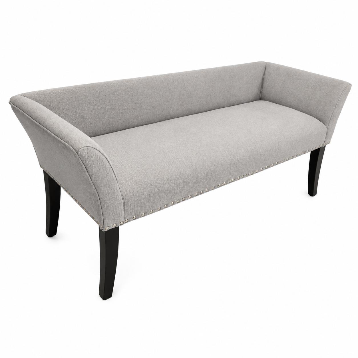 Modern Upholstered Accent Bench – Light Grey