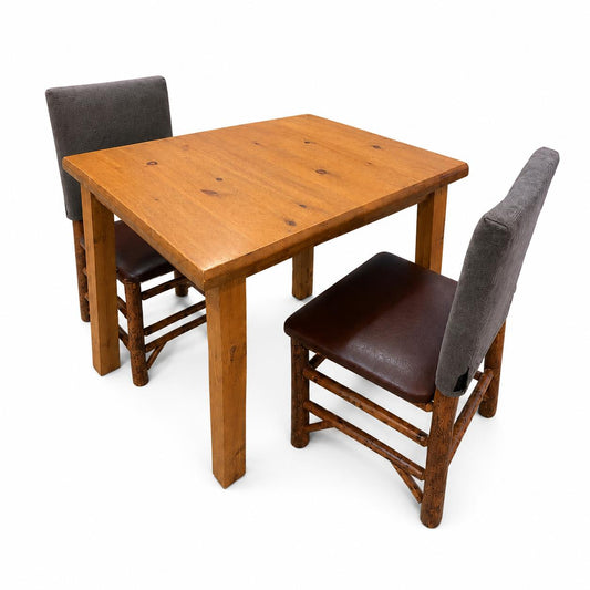 Solid Wood Dining Table with 2 Chairs