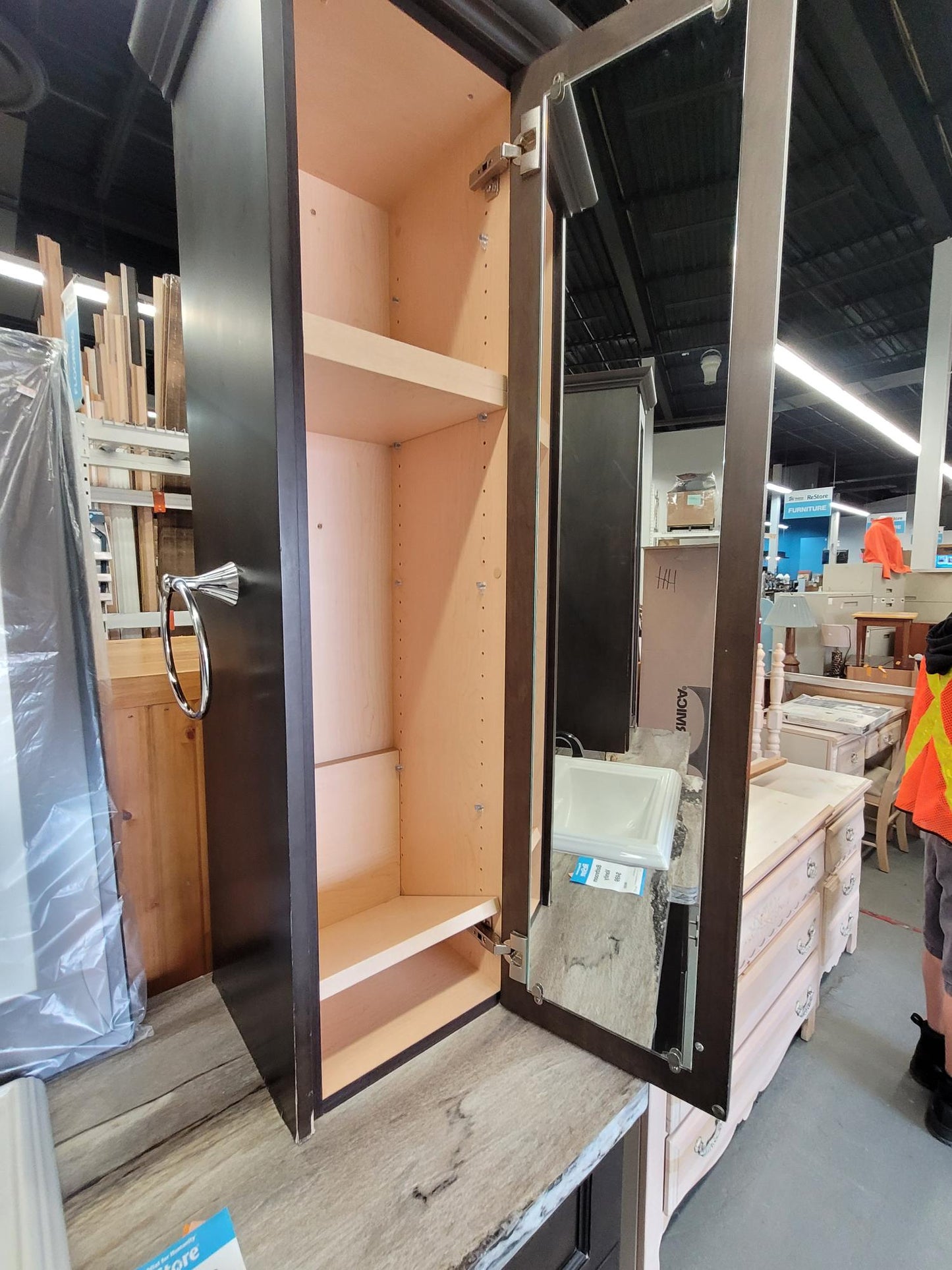 Dark Espresso Bathroom Vanity with Double Tall Towers