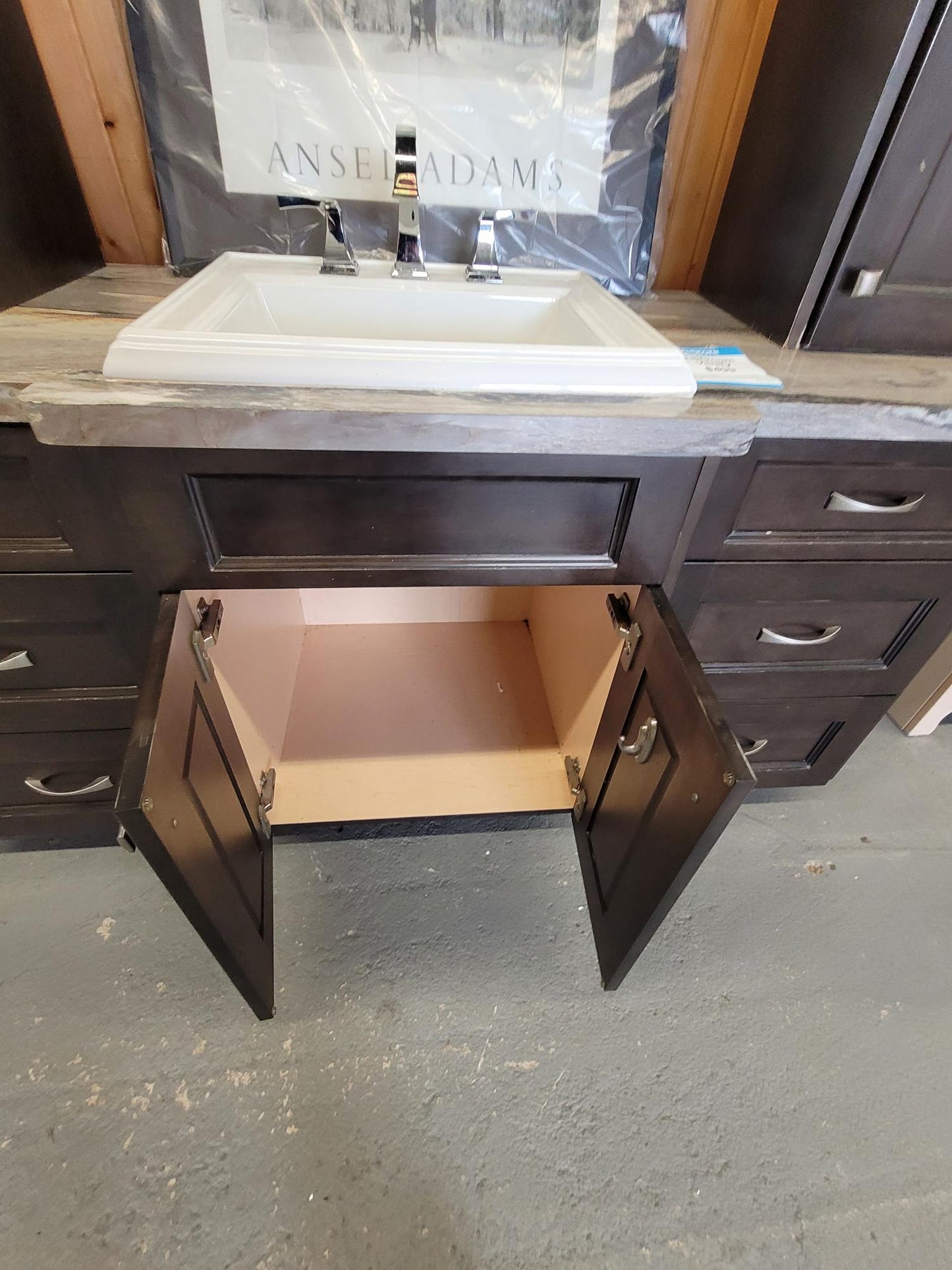 Dark Espresso Bathroom Vanity with Double Tall Towers