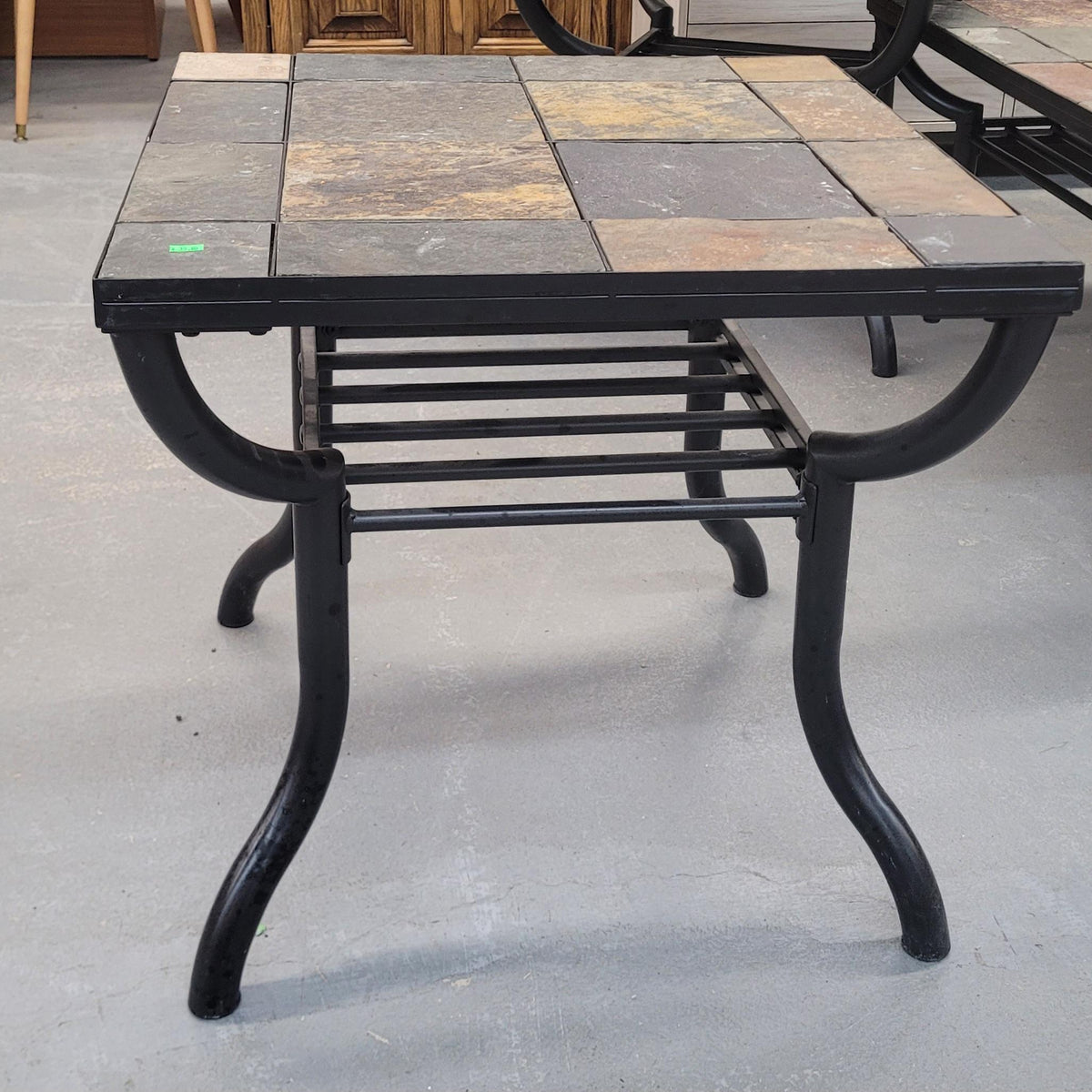Rustic Mosaic Tile Side Table