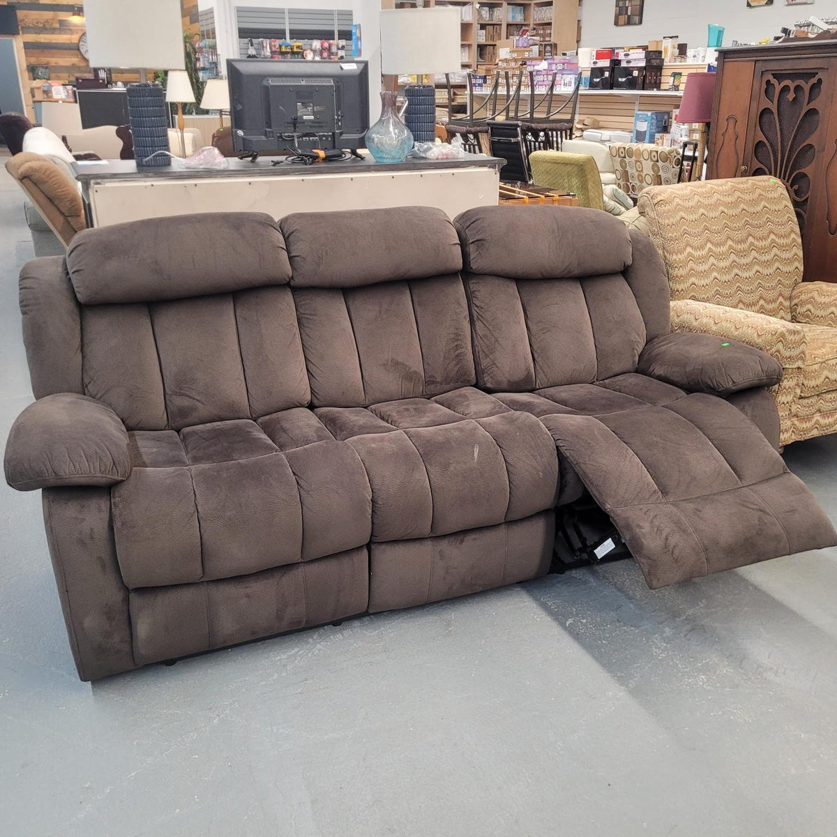 Brown Reclining Sofa