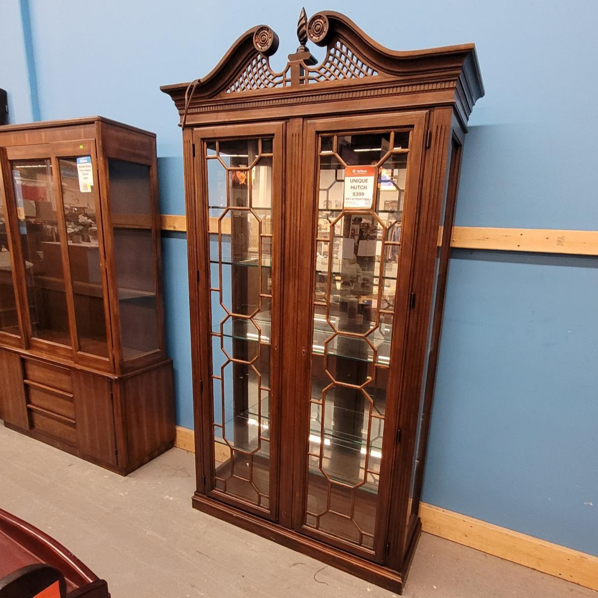 Antique-Style Glass Display Cabinet