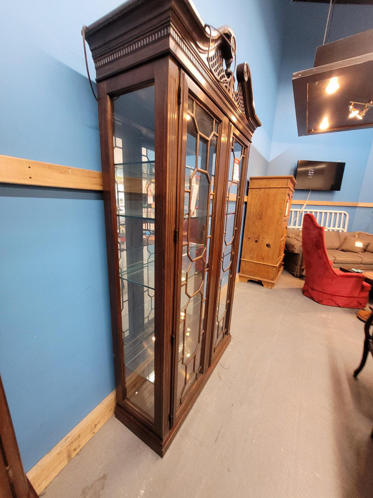 Antique-Style Glass Display Cabinet