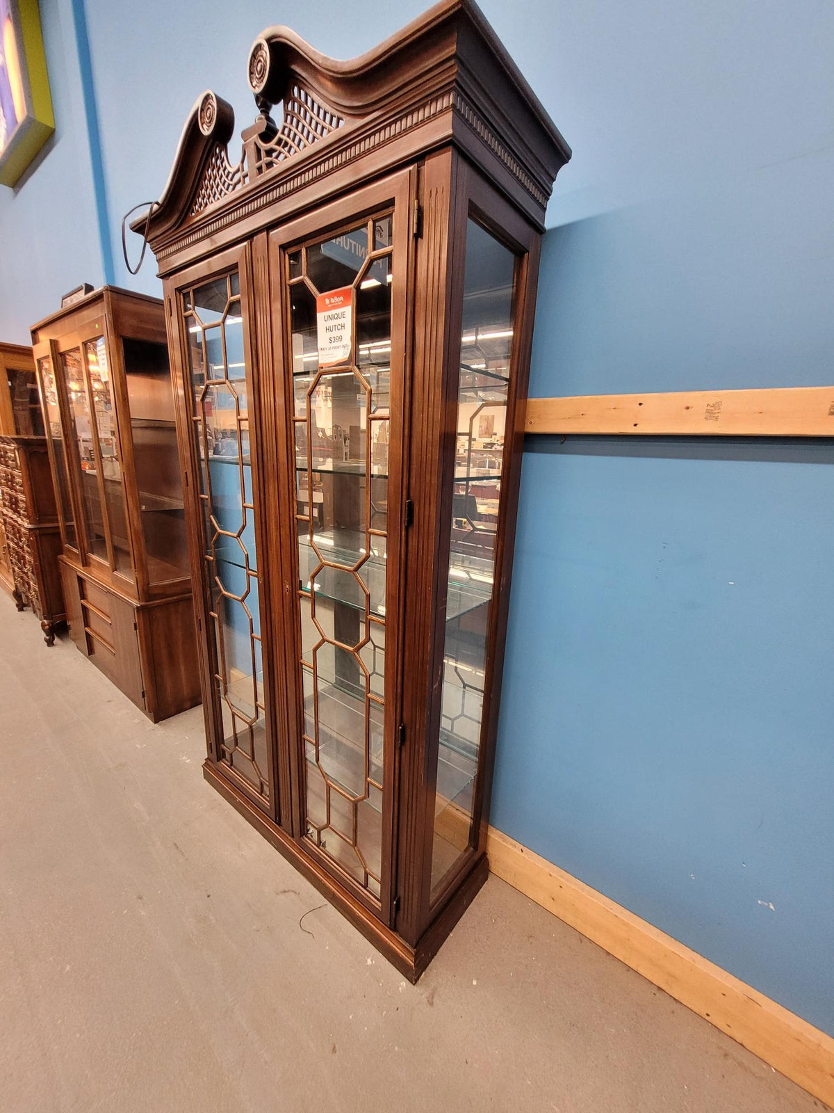 Antique-Style Glass Display Cabinet