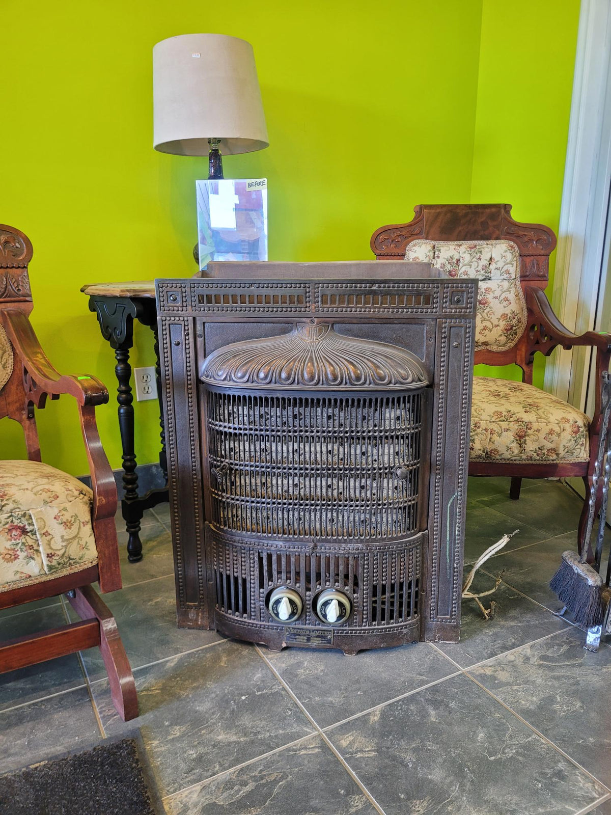 Ornate Cast Iron Fireplace Insert