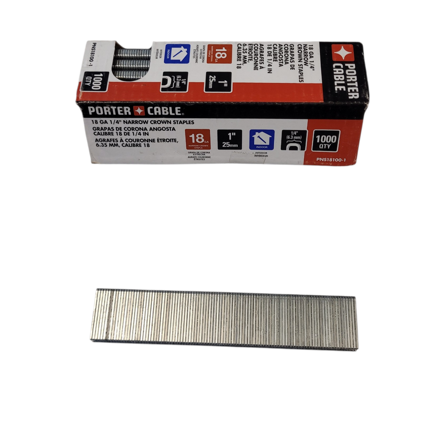 18 Ga. 1" Narrow Crown Staples – 1,000 Pack