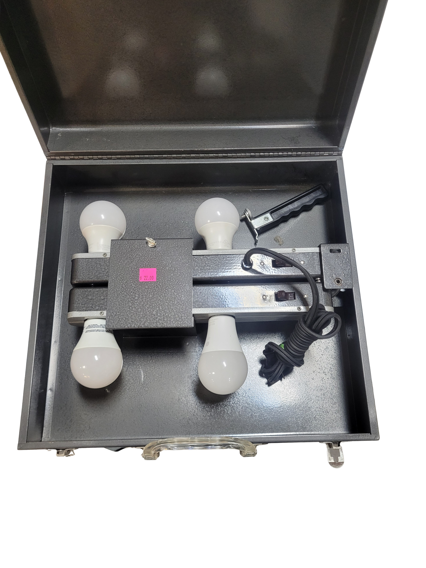 Portable Work Light in Metal Case (4-Bulb Setup)