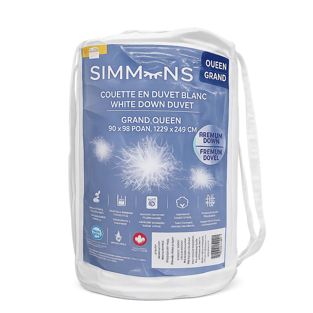 Simmons White Down Duvet – Queen Size (90" x 98")