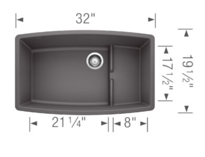 Blanco Performa Silgranit II Cascade Cinder Granite Sink