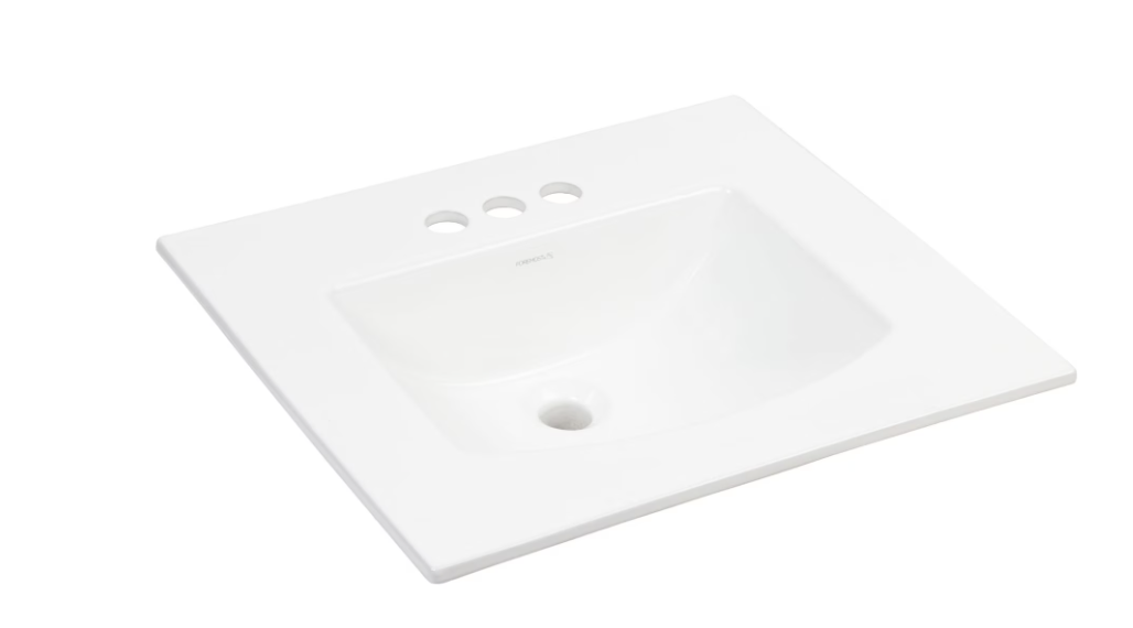 Foremost EZ- Fix Rectangular 4-in Center Drop-In Bathroom Sink