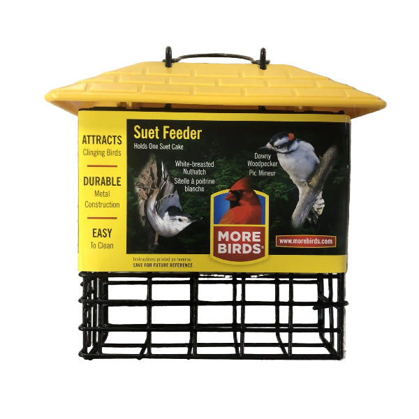 MORE BIRDS Suet Feeder with Weather Guard